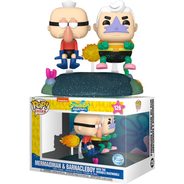 Funko Pop! Rides - SpongeBob SquarePants - Mermaid Man & Barnacle Boy with Invisible Car #126 - Pop Basement