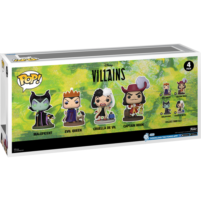 Funko Pop! Disney - Villains Glow in the Dark Pop! Vinyl Figure - 4-Pack - Pop Basement