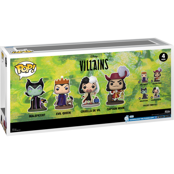 Funko Pop! Disney - Villains Glow in the Dark Pop! Vinyl Figure - 4-Pack - Pop Basement