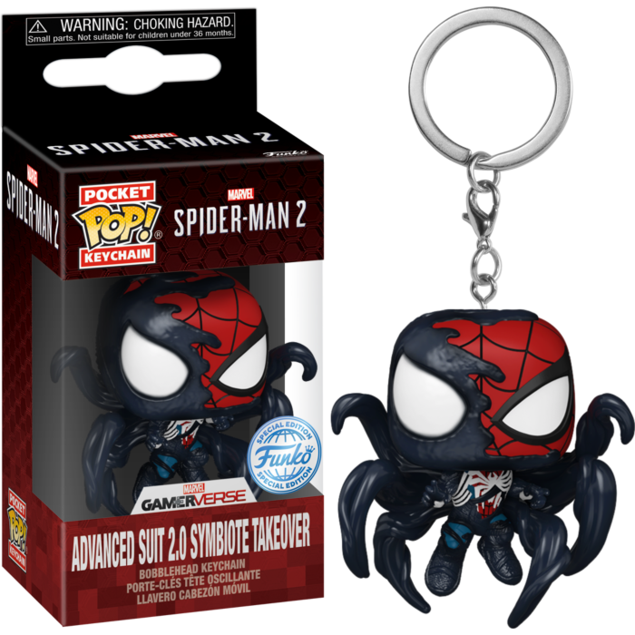 Funko Pocket Pop! Keychain - Marvel's Spider-Man 2 - Advanced Suit 2.0 Symbiote Takeover - Pop Basement