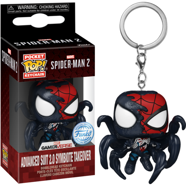 Funko Pocket Pop! Keychain - Marvel's Spider-Man 2 - Advanced Suit 2.0 Symbiote Takeover - Pop Basement