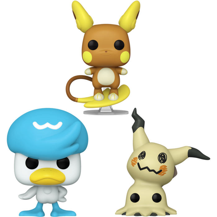 Funko Pop! Pokemon - Alolan Raichu, Mimikyu & Quaxly - Bundle (Set of 3) - Pop Basement