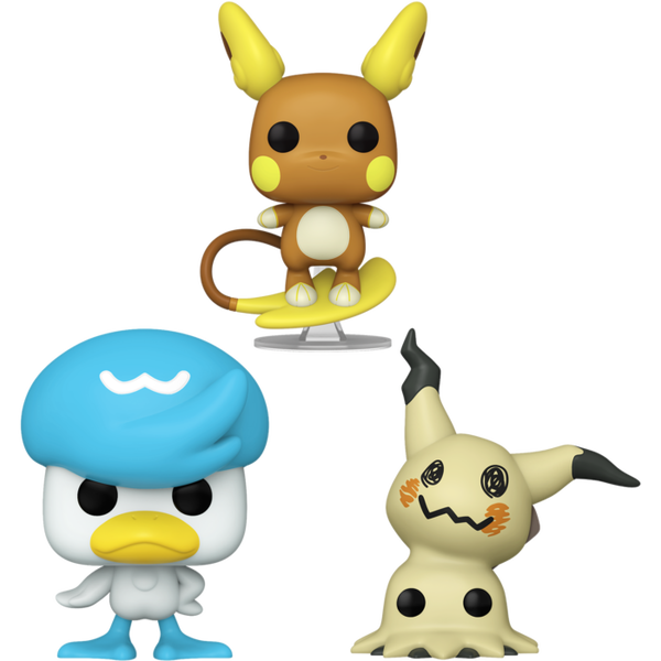 Funko Pop! Pokemon - Alolan Raichu, Mimikyu & Quaxly - Bundle (Set of 3) - Pop Basement