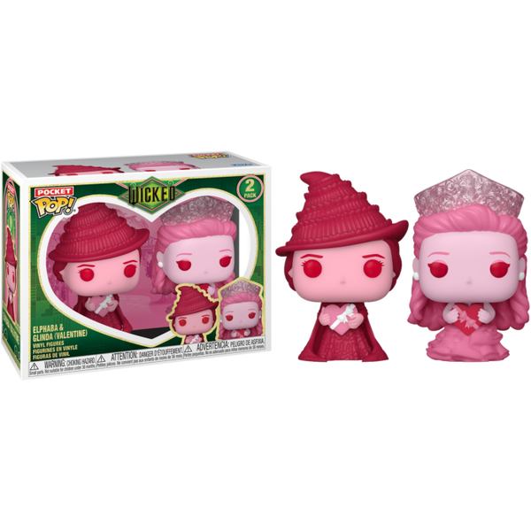 Funko Pocket Pop! Wicked (2024) - Elphaba & Glinda (Valentine) - 2-Pack - Pop Basement