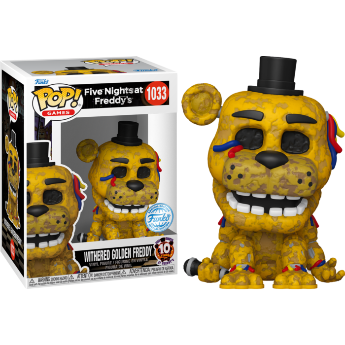 Funko Pop! Five Nights at Freddy's: 10th Anniversary - Withered Golden Freddy #1033 - Pop Basement