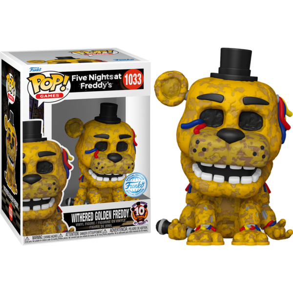 Funko Pop! Five Nights at Freddy's: 10th Anniversary - Withered Golden Freddy #1033 - Pop Basement