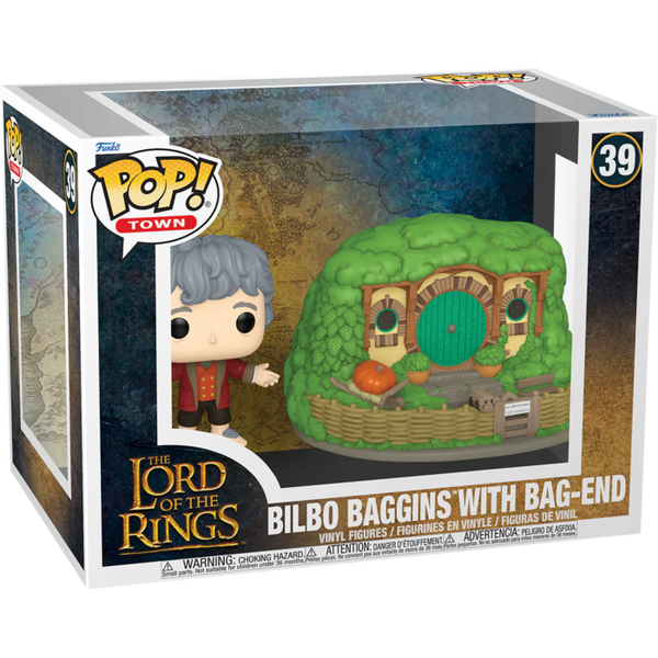 Funko Pop! Town - The Lord of the Rings - Bilbo Baggins with Bag-End #39 - Pop Basement