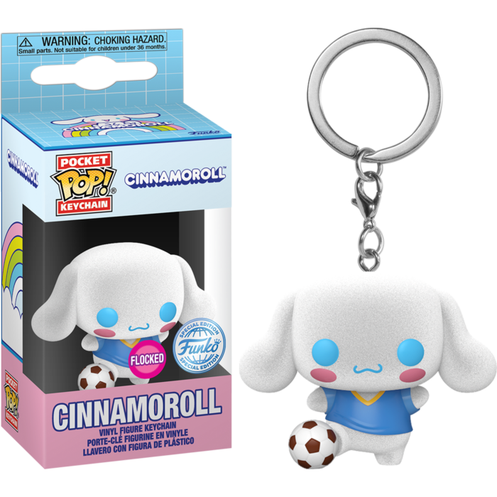 Funko Pocket Pop! Keychain - Sanrio - Cinnamoroll with Soccer Ball Flocked - Pop Basement