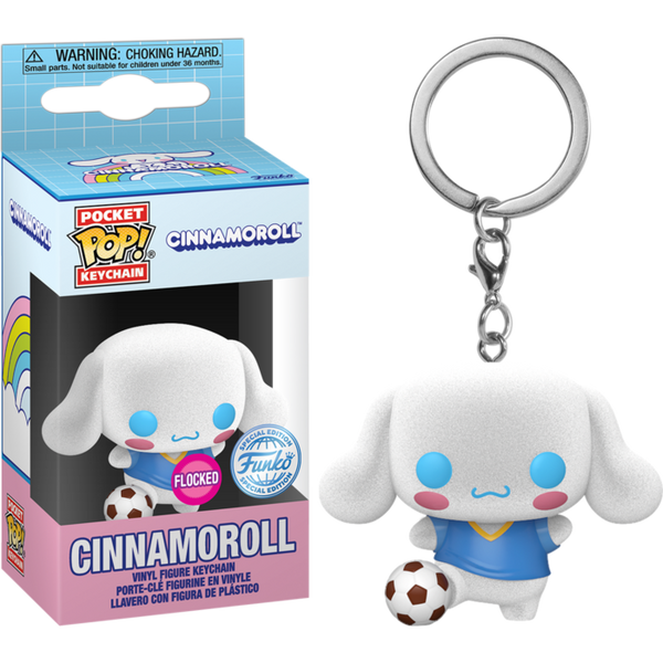 Funko Pocket Pop! Keychain - Sanrio - Cinnamoroll with Soccer Ball Flocked - Pop Basement