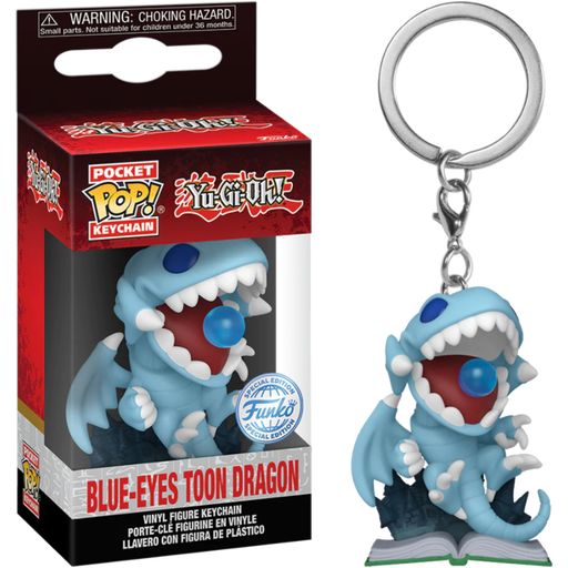 Funko Pocket Pop! Keychain - Yu-Gi-Oh! - Blue-Eyes Toon Dragon Glow-in-the-Dark - The Amazing Collectables