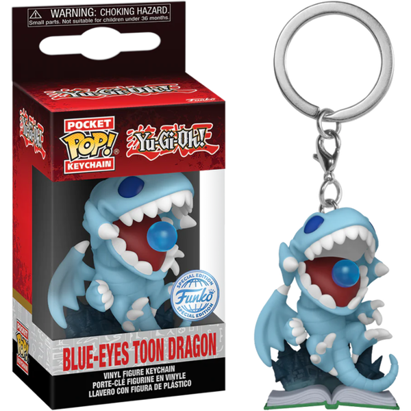 Funko Pocket Pop! Keychain - Yu-Gi-Oh! - Blue-Eyes Toon Dragon Glow-in-the-Dark - The Amazing Collectables