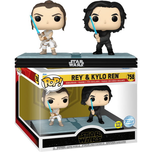 Funko Pop! Moment - Star Wars - Rey & Kylo Ren Glow in the Dark #758