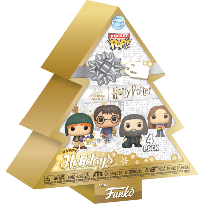 Funko Pop! Harry Potter - Christmas Tree Holiday Box Pocket Pop! Vinyl 4-Pack - Pop Basement