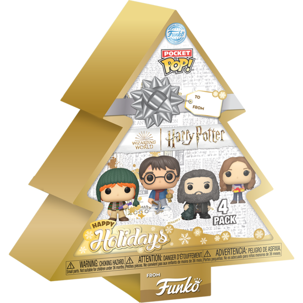 Funko Pop! Harry Potter - Christmas Tree Holiday Box Pocket Pop! Vinyl 4-Pack - Pop Basement