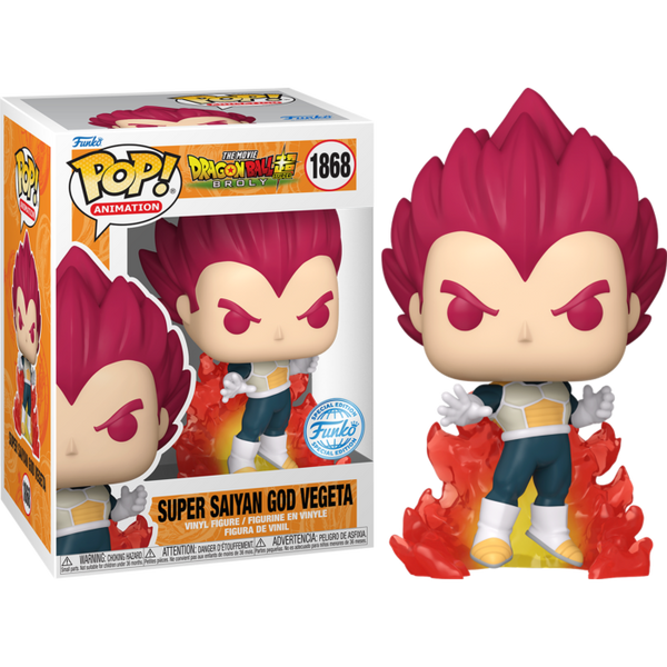 Funko Pop! Dragon Ball Super: Broly - Super Saiyan God Vegeta (With Flames) #1868 - Chase Chance