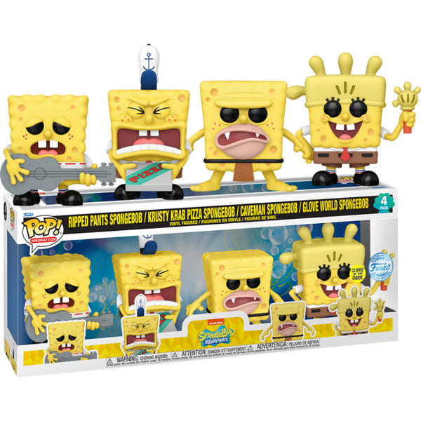 Funko Pop! Spongebob Squarepants - Spongebob Squarepants Glow in the Dark - 4-Pack