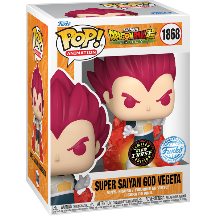 Funko Pop! Dragon Ball Super: Broly - Super Saiyan God Vegeta (With Flames) #1868 - Chase Chance