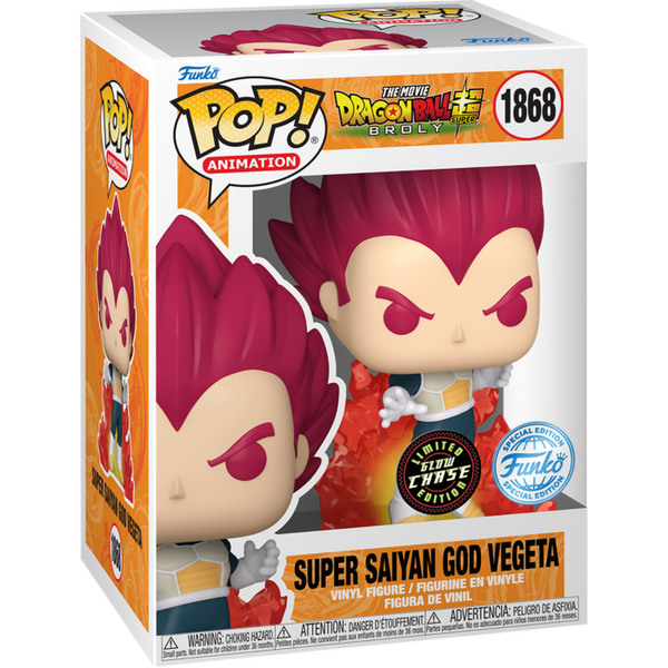 Funko Pop! Dragon Ball Super: Broly - Super Saiyan God Vegeta (With Flames) #1868 - Chase Chance