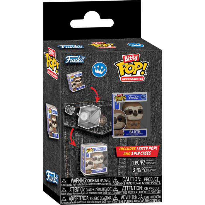 Funko - Sloth & Bitty Pop! Pin Cases 4-Pack