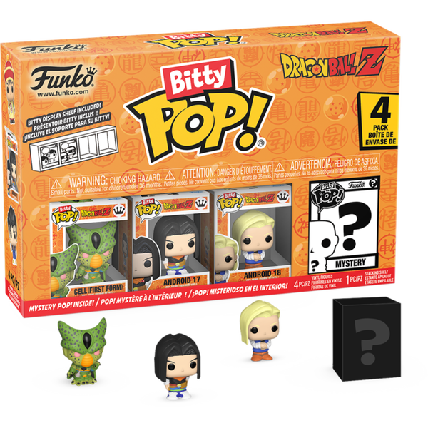 Funko Bitty Pop! Dragon Ball Z - Cell (First Form), Android 17, Android 18 & Mystery - 4-Pack