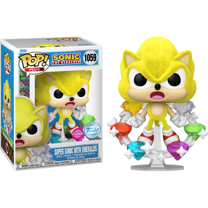 Funko Pop! Sonic the Hedgehog - Super Sonic with Emeralds Flocked #1059