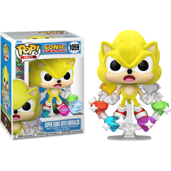 Funko Pop! Sonic the Hedgehog - Super Sonic with Emeralds Flocked #1059