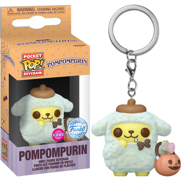 Funko Pocket Pop! Keychain - Sanrio - Pompompurin Flocked - Pop Basement