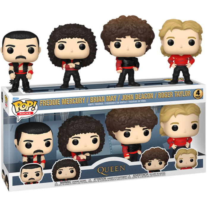 Funko Pop! Queen - Freddie Mercury, Brian May, John Deacon & Roger Taylor - 4-Pack - Pop Basement