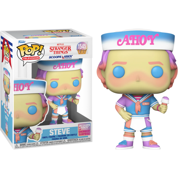 Funko Pop! Stranger Things: Season 4 - Steve (Scoops Ahoy) #1545 - Pop Basement