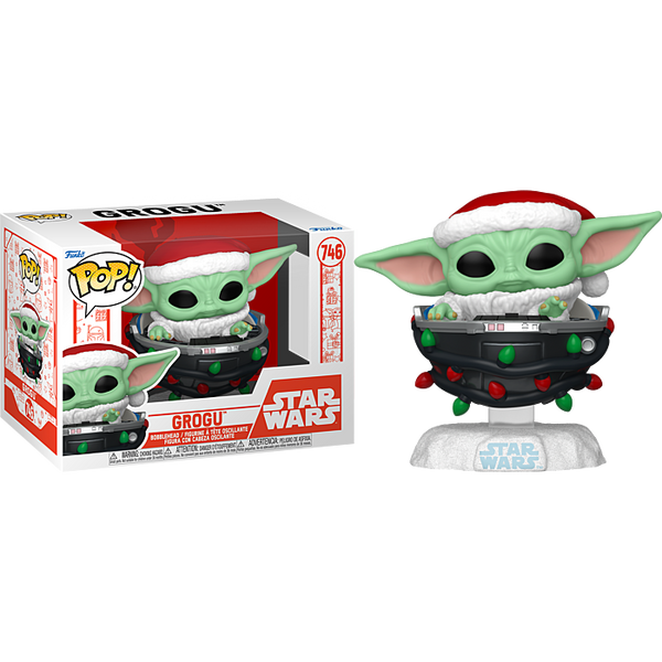 Funko Pop! Star Wars: The Mandalorian - Grogu with Santa Hat in Pram (Holiday) #746 - Pop Basement