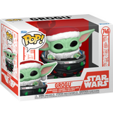 Funko Pop! Star Wars: The Mandalorian - Grogu with Santa Hat in Pram (Holiday) #746 - Pop Basement