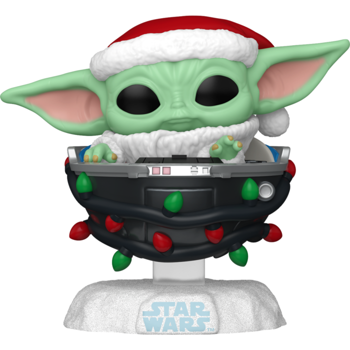 Funko Pop! Star Wars: The Mandalorian - Grogu with Santa Hat in Pram (Holiday) #746 - Pop Basement