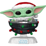 Funko Pop! Star Wars: The Mandalorian - Grogu with Santa Hat in Pram (Holiday) #746 - Pop Basement