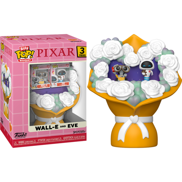 Funko Pop! WALL-E - WALL-E & EVE Valentines Bouquet Bitty Pop! Vinyl 2-Pack - Pop Basement