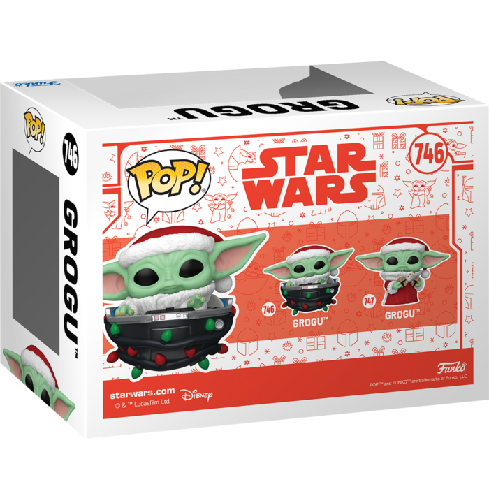 Funko Pop! Star Wars: The Mandalorian - Grogu with Santa Hat in Pram (Holiday) #746 - Pop Basement