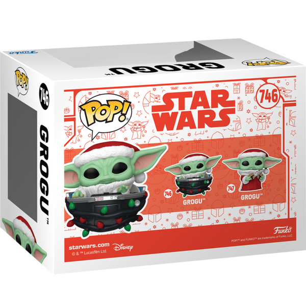 Funko Pop! Star Wars: The Mandalorian - Grogu with Santa Hat in Pram (Holiday) #746 - Pop Basement