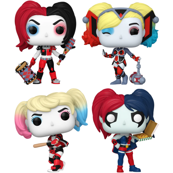 Funko Pop! Harley Quinn - 30th Anniversary - Down to Clown Bundle (Set of 4) - Pop Basement