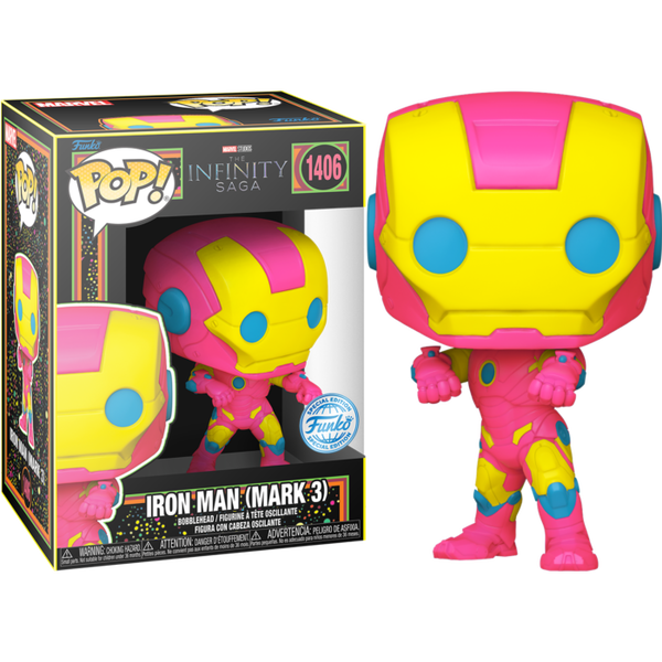 Funko Pop! Marvel - The Infinity Saga - Iron Man (Mark 3) Blacklight #1406 - Pop Basement