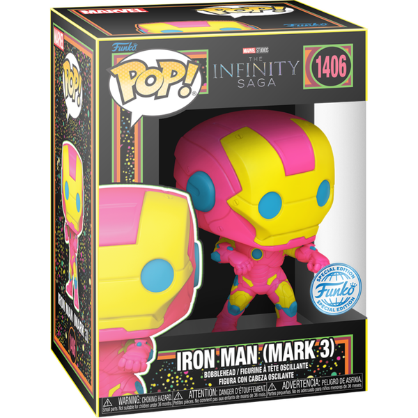 Funko Pop! Marvel - The Infinity Saga - Iron Man (Mark 3) Blacklight #1406 - Pop Basement