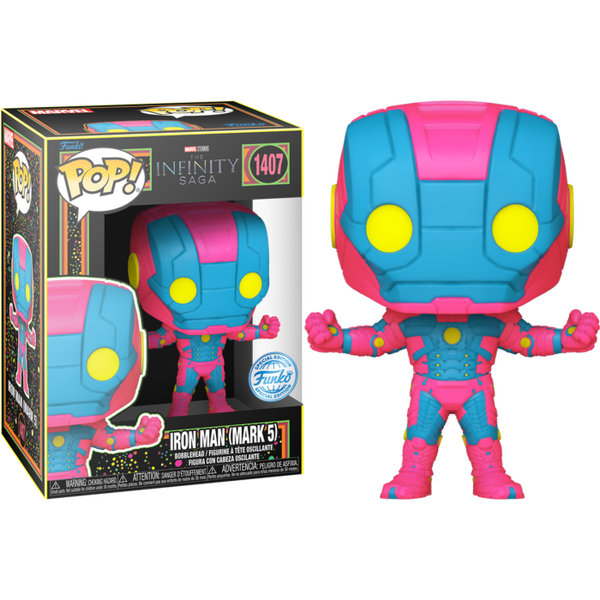 Funko Pop! Marvel - The Infinity Saga - Iron Man (Mark 5) Blacklight #1407 - Pop Basement