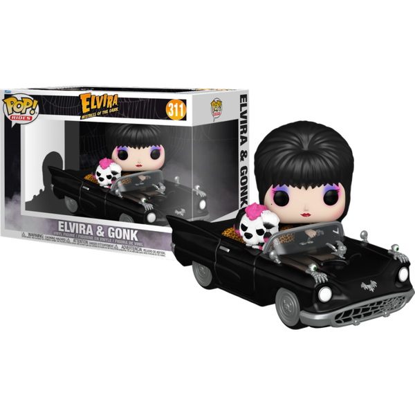 Funko Pop! Rides - Elvira - Mistress of the Dark - Elvira & Gonk in the Macabre Mobile #311 - Pop Basement