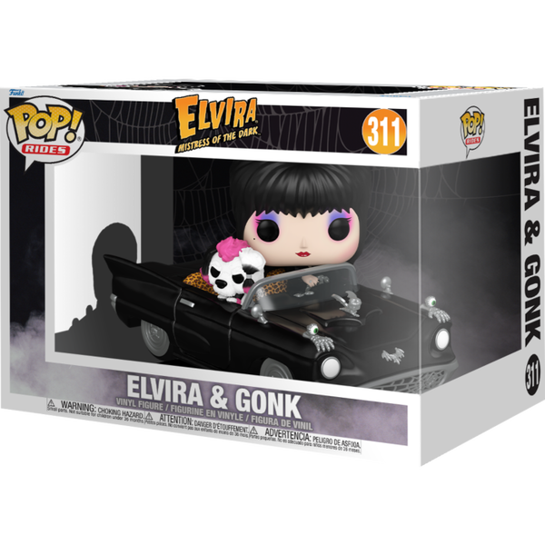 Funko Pop! Rides - Elvira - Mistress of the Dark - Elvira & Gonk in the Macabre Mobile #311 - Pop Basement