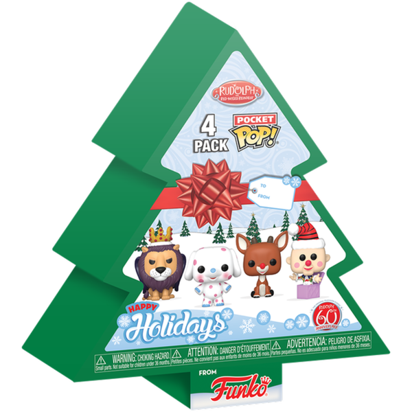 Funko Pop! Rudolph the Red-Nosed Reindeer (1964) - Christmas Tree Holiday Box Pocket - 4-Pack - Pop Basement