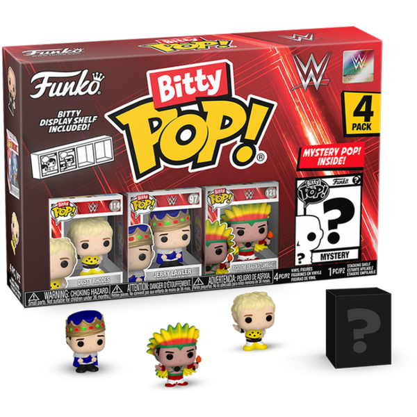 Funko Pop! WWE - Dusty Rhodes, Jerry Lawler, Ricky “The Dragon” Steamboat & Mystery Bitty Series 02 - (4 Pack) - Pop Basement