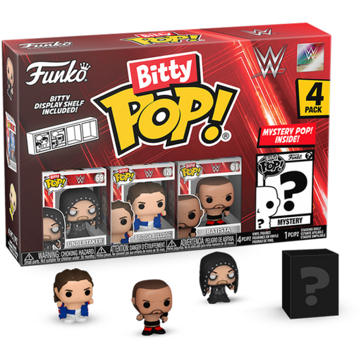 Funko Pop! WWE - Undertaker, British Bulldog, Batista & Mystery Bitty Series 04 - (4 Pack) - Pop Basement