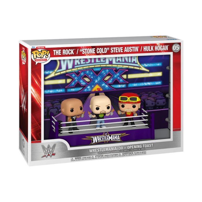 Funko Pop! WWE - WrestleMania 30 - The Rock, "Stone Cold" Steve Austin & Hulk Hogan Opening Toast #05 - Pop Basement