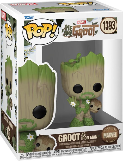 Funko Pop! Marvel 85th Anniversary - We Are Groot - Groot as Iron Man #1393 - Pop Basement