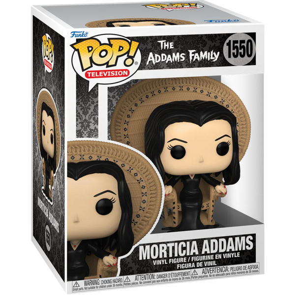 Funko Pop! The Addams Family (1964) - Morticia Addams on Wicker Chair Deluxe #1550 - Pop Basement
