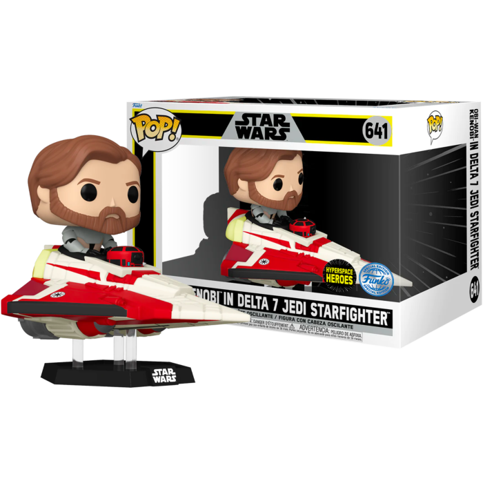 Funko Pop! Rides - Star Wars: The Clone Wars - Obi-Wan Kenobi in Delta-7 Jedi Starfighter #641 - Pop Basement