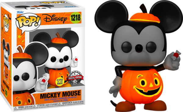 Funko Pop! Disney - Mickey Mouse as Halloween Pumpkin Glow in the Dark #1218 - Pop Basement